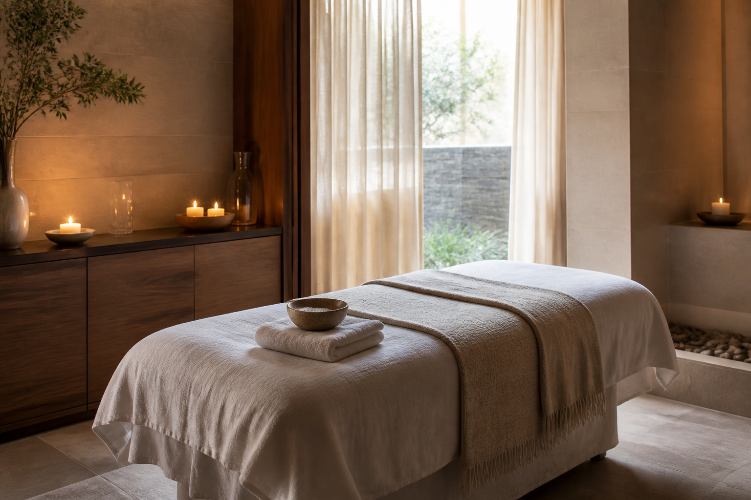 Quiet spa treatment room